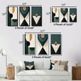 thumbnail image 4 of Designart "Retro Brown and Blue Geometrics Midcentury III" Modern Midcentury Framed Wall Art Set Of 3 - Blue Abstract Midcentury Frame Canvas Set For Living Room Decor, 4 of 6