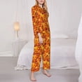 thumbnail image 3 of Balery Autumn Maple Leaf Pile Conjunto de Pijama con Estampado para Mujer, Conjunto de Dos Piezas con Manga Larga, Ropa de Dormir Suave con Bolsillos, Pijamas Cómodos-XX-Large, 3 of 7