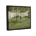 thumbnail image 4 of Soothing Yard Clothesline Scene Landscape Painting Jet Black Framed Art Print Wall Art, 4 of 6