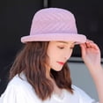 thumbnail image 5 of 56-58cm hat circumference female summer hat flower fisherman hat sunscreen basin hat - pink, 5 of 5