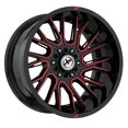 thumbnail image 2 of 22x12 XF Off-Road XF-230 Gloss Black Machined Red Wheel 6X135/6x5.5 (-44mm), 2 of 2