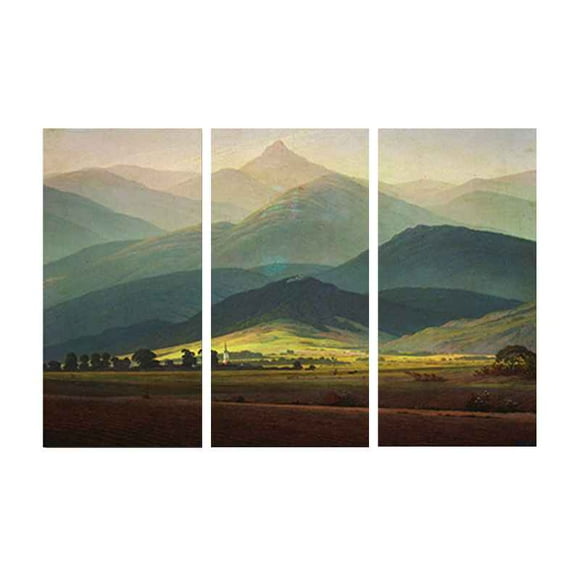 Montañas en la niebla patrón impreso lienzo pintura murales de pared para sala de estar hogar sin marco 3 paneles Eigraketly JJ12346-01