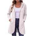 thumbnail image 2 of Chiccall Women's Fleece Lined Longline Zip Up Hoodie Cardigan Drawstring Hood Mid-Length Oversized Long Sleeve Loose Sweat Coat with Side Pockets, 2 of 8