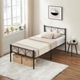 thumbnail image 4 of Twin Size Sturdy Modern Stylish Iron Bed Frame with Headboard and Footboard Metal Platform Bed - Simple Assembly, No Box Spring Needed, Under Bed Storage, 4 of 7