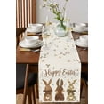 thumbnail image 4 of ERUNPONLY Easter Table Runner - 90 Inch Long Spring Bunny Retro Bow Retro Botanical Brown Cotton and Linen Blended Dress Scarves Farmhouse Table Runner for Kitchen Dining, Coffee Table, 13"x90", 4 of 8