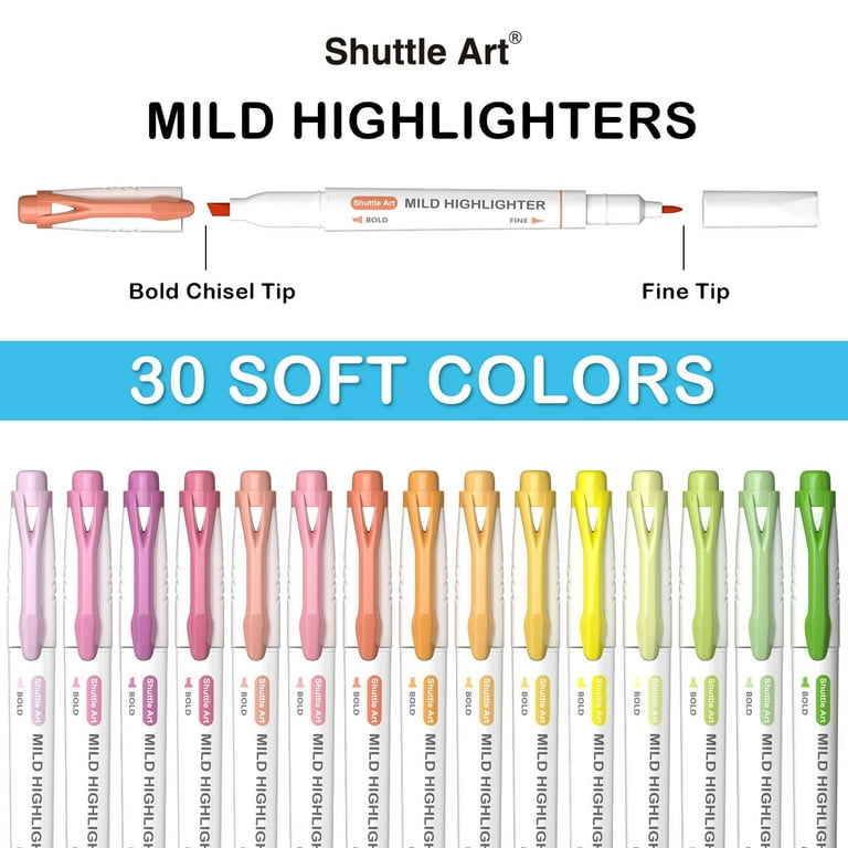 30 Pack Highlighters Assorted Colors - 6 Bright Colors Chisel Tip  Highlighters Set Highlighter Markers For Kids and Adult  Coloring,Highlighters Bulk