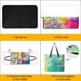 thumbnail image 4 of Colored Grid Geometry Outdoor Picnic Blanket, Foldable Waterproof Beach Mat, Portable Beach Blanket for Beach Camping, Hiking, Family Concerts, 4 of 8