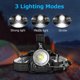 thumbnail image 3 of Linterna frontal LED ultra potente recargable por USB, 3 modos, resistente al agua, con zoom, para camping, pesca y ciclismo, 2 pilas incluidas, 3 of 5