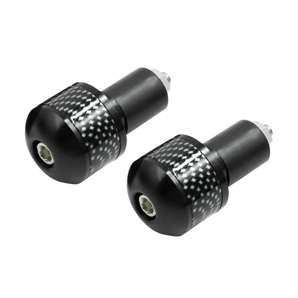 2Pcs Carbon Fiber Pattern 7/8" 22mm Motorcycle Handlebar End Caps