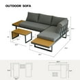 Huloretions L-Shaped Outdoor Sofa with Side Table for Patio, Porch ...