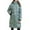 Blue, variant on Women's Fashionable Long Sleeve Solid Color Hooded Down Jacket Winter Warm Insulated Outerwear Coat for Cold Weather