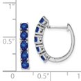 thumbnail image 2 of 925 Sterling Silver Sapphire Hinged Hoop Earrings, 2 of 6