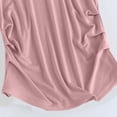 thumbnail image 5 of Limited Time Deal kttectoa Stretch Slim Fit Pleated Curved Hem T Shirt Going Out Tops for Women Solid Tunic Tops Short Sleeve Crewneck Blouse for Women Up to 60% Off Street Wear, 5 of 7