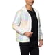 thumbnail image 4 of Chaqueta metálica con cremallera para hombre INSPIRE CHIC, con capucha, ligera, holográfica y brillante, 2XL blanca, 4 of 8
