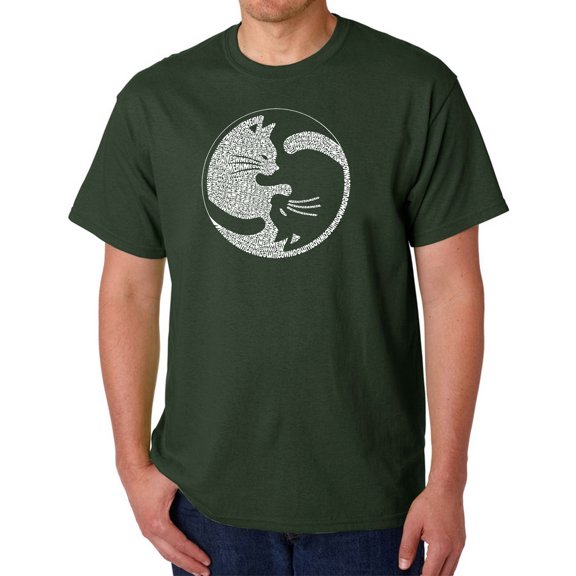 Men's Word Art T-shirt - Yin Yang Cat