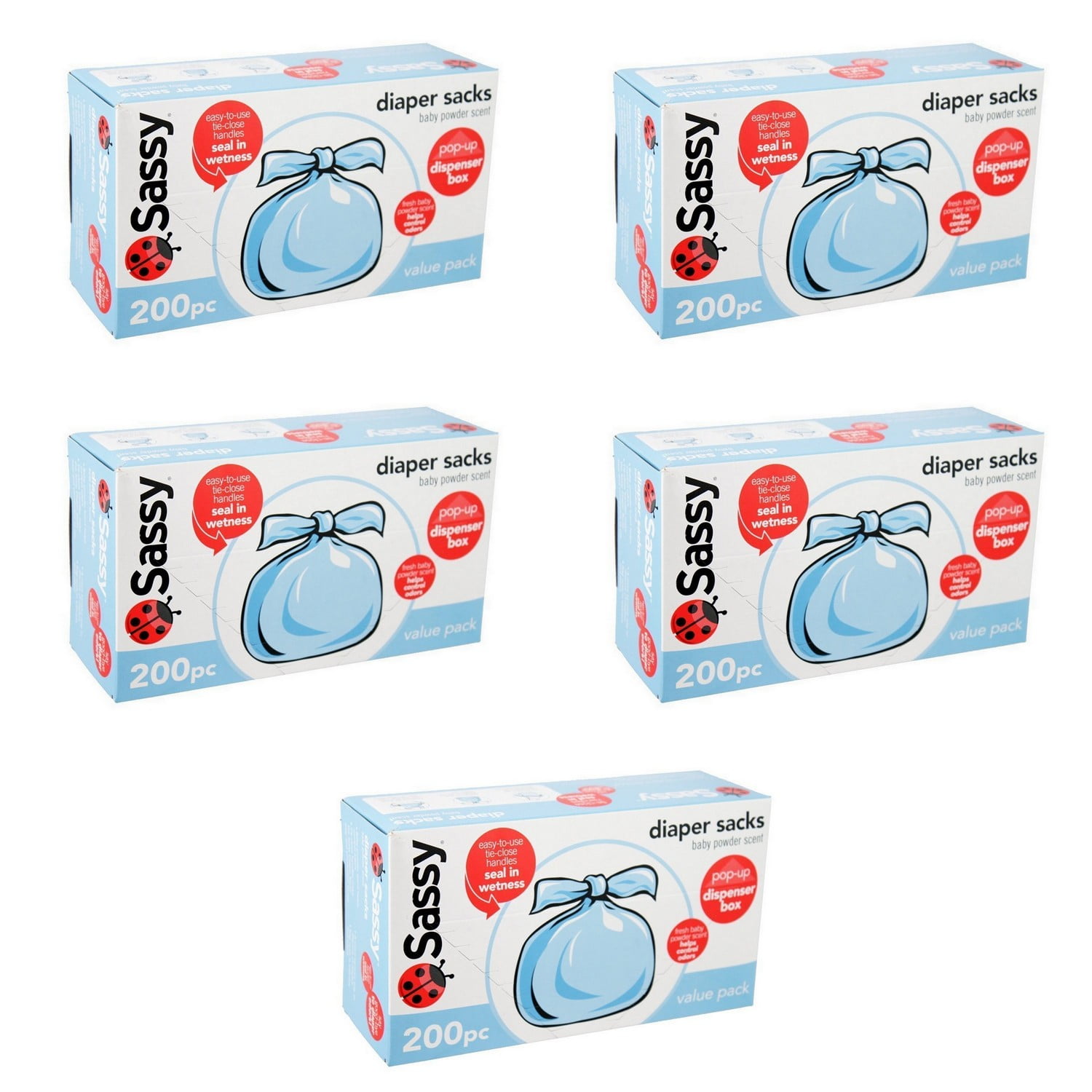 Sassy Disposable Diaper Sacks, 200ct Multipacks 5 pack (1000