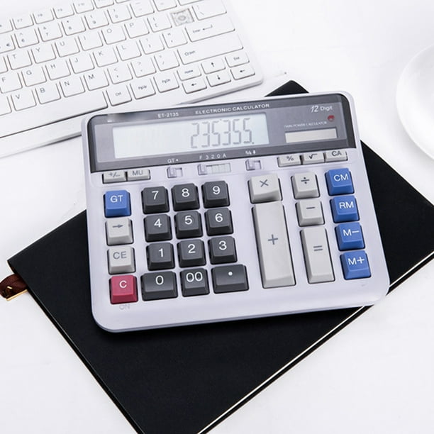 Calculadora Electrónica, Teclas Grandes Respuesta Rápida Calculadora De 12 Dígitos Con Energía Solar Varias Funciones Para Contabilidad