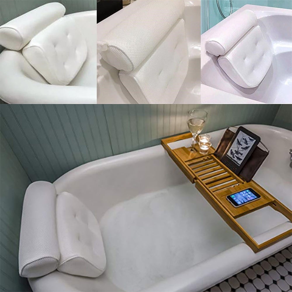 Luxury Neck Head Comfort Home Spa Large Relaxing Foam Bath Tub Pillow 