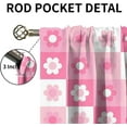 thumbnail image 5 of Cute Retro 70s Window Drapes & Treatment, Vintage Check Floral Cafe Rod Pocket Curtains 2 Panels, Kitchen Dining Room Curtains Do Not Fade Pattern Clear for Living Room Bedroom Office-W84xL84in, 5 of 6