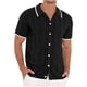 thumbnail image 1 of Camisa Elvqul para Caballero Negro Liso Manga Corta Economicas Solapa, 1 of 5