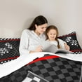 thumbnail image 4 of Manfei Racing Flag 7-Piece Twin Bedding Sets,Speed Sport Bedding Comforter Set,White Black Plaid Sheet Sets For Boys Teens,Super Cozy Room Decor, 4 of 8
