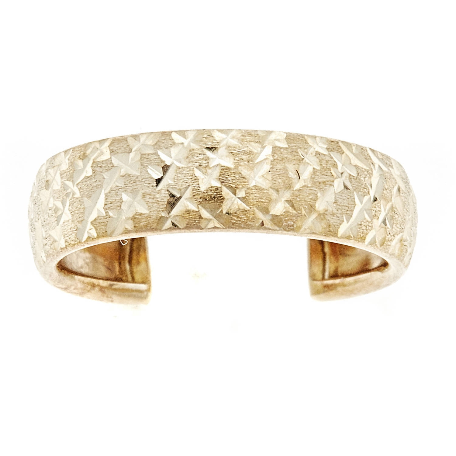10K Yellow Gold Adjustable Diamond-cut Leaf Toe Ring