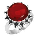 thumbnail image 1 of 925 Sterling Silver Ring For Women - Girls Red Ruby Simulated Gemstone Silver Ring Size 7.5 July Birthstone Elegant Silver Ring Size 7.5 Thanksgiving Gift For Mother Gemstone 925 Silver Jewelry, 1 of 5