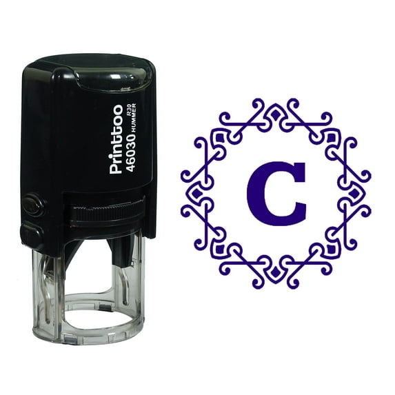 Printtoo Alphabet C Monogram Octagon Celtic Swirl Frame Self Inking Rubber Stamp Office Stationary