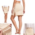 thumbnail image 4 of Women's High Waist Modal Half Slip Skirt, Lace Trim Side Slit Anti-See-Through Underskirt, Knee Length Seamless Lining Slip for Under Dresses, 4 of 8