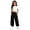 Black, variant on Little Girls pants Solid Color Trousers Winter Casual Sweat Straight Leg Fit Flowy Pants For Girls With Pocket Size 8-9T