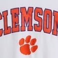thumbnail image 4 of Men's Colosseum White Clemson Tigers Arch & Logo Crew Neck Sweatshirt, 4 of 4