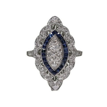 Designice Rings for Women，Pure Silver Sapphire Engagement Rings for Women，Fine Polishing Wedding Rings for Women