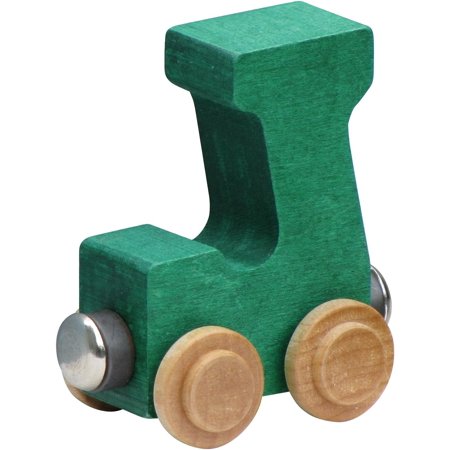 Letter Wood Name Train - Name Train - Bright Color Childrens Wooden Trains Letter J