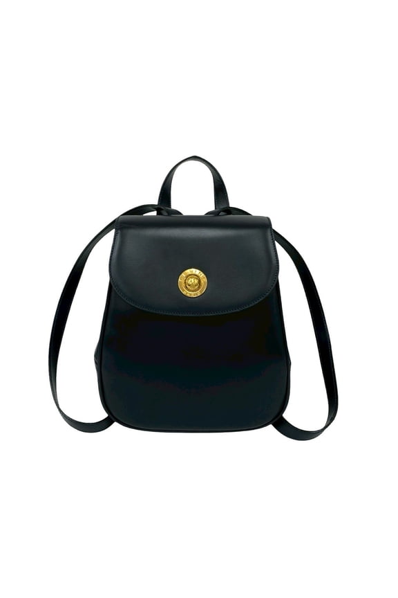 Pre-Owned CELINE Logo Star Ball Calf Leather Mini Backpack Daypack Navy 31339 (Good)