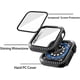 thumbnail image 3 of 2 Pack Diamond Case Tempered Glass Screen Protector Compatible with iWatch 41mm Series 8 Series 7, Bling Diamonds Hard PC Bumper Protective Cover Compatible with iWatch 41mm (Black/Black), 3 of 5