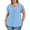 07 Light Blue, variant on Womens Plus size Top V Neck Short Ruffled Cap Sleeves T Shirts Loose Summer Tops For Women With Neckline Shirred XL-5XL