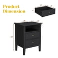 thumbnail image 5 of CozyHome Fluted Nightstand Set of 2, Modern Side Table with 2 Drawers and Storage Shelf, for Bedroom, Living Room, Black, 5 of 7