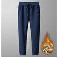 thumbnail image 5 of jsaierl Men's Fleece Warm Pants Fleece Lined Plush Thickened Straight Pants Drawstring Casual Solid Color Trousers, 5 of 5