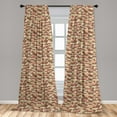 thumbnail image 5 of Ambesonne Abstract Curtains, Town Houses City Life, Pair of 28"x84", Cream Coral Chocolate, 5 of 5