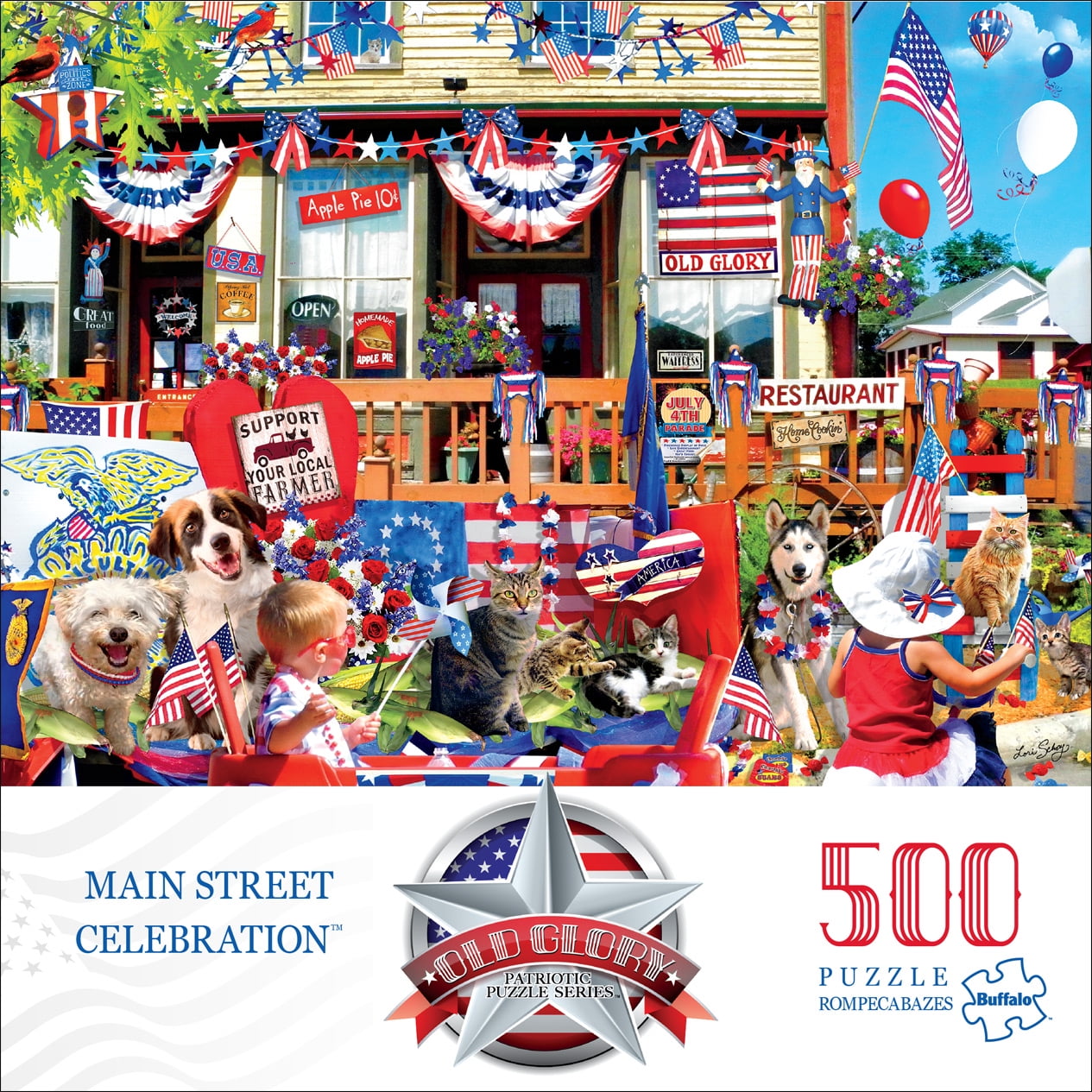 Fourth by the Lake 500 Piece Jigsaw Puzzle New Buffalo Games Old Glory 
