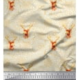 thumbnail image 1 of Soimoi Modal Satin Fabric Artistic Flower & Reindeer Face Animal Decor Fabric Printed Yard 42 Inch Wide, 1 of 1