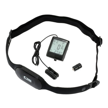 LCD Bike Bicycle Cycling Computer Odometer Speedometer with Wireless Heart Rate Monitor Tester Chest