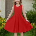 thumbnail image 6 of Delliss Girls Sleeveless Dress Summer Casual Beach A-Line Sundress with Pockets Loose Tank Dress 5-15 Years, 6 of 9