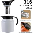thumbnail image 4 of 27 oz Single Stainless Steel Thermal Coffee Carafe, Double Wall Vacuum Insulated Creamer Container, Beverage Dispenser for Milk and Hot Chocolate, Tea Pot. (Black), 4 of 4
