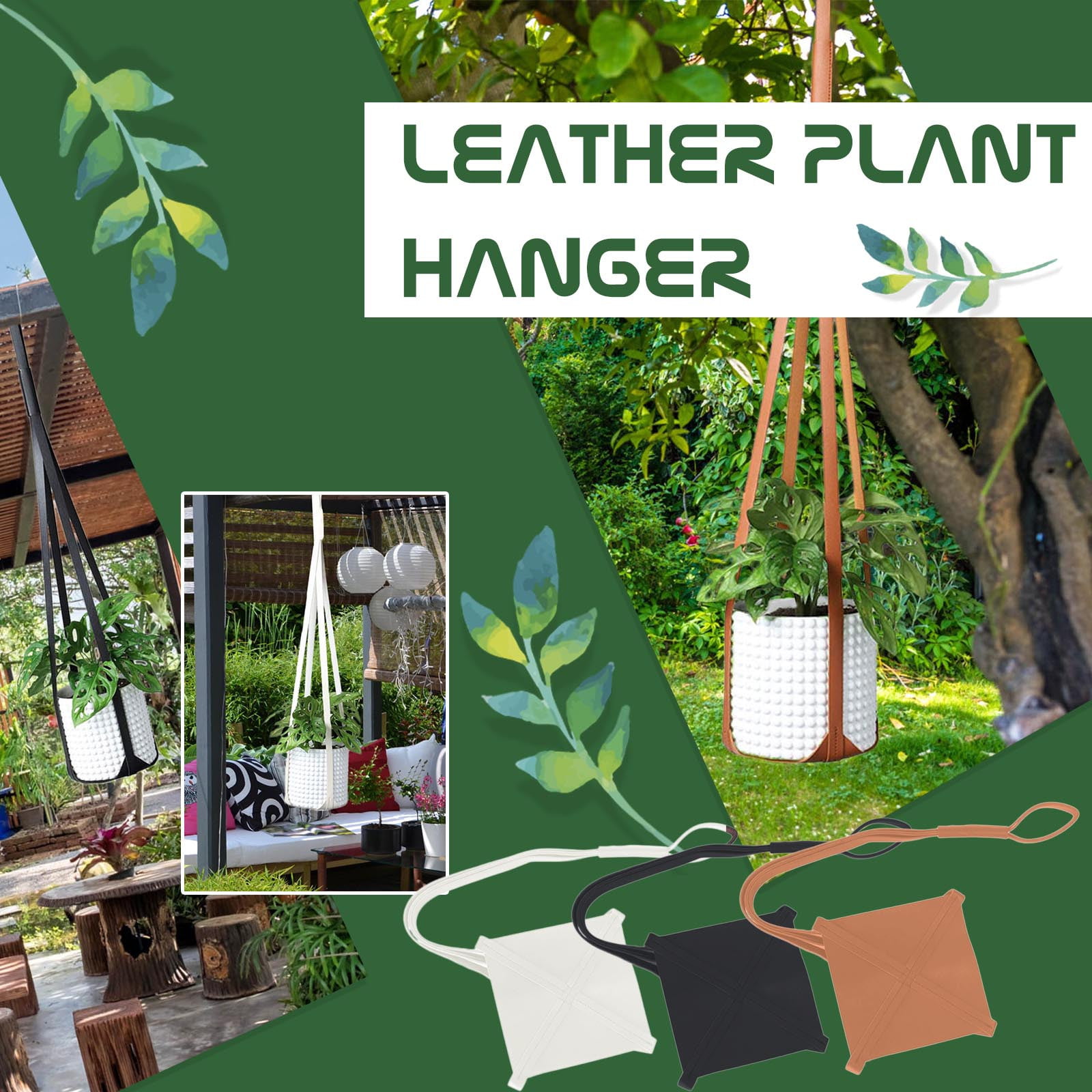 Hot Leather Plant Hanger Hanging Planter Flower Pot Holder Home Decor For Indoor 