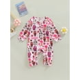 thumbnail image 2 of Seyurigaoka Toddler Baby Girls Boys Romper Pants Western Styles Letter Animals Boots Cactus Print Jumpsuits Autumn Long Sleeve Round Neck Bodysuits, 2 of 9
