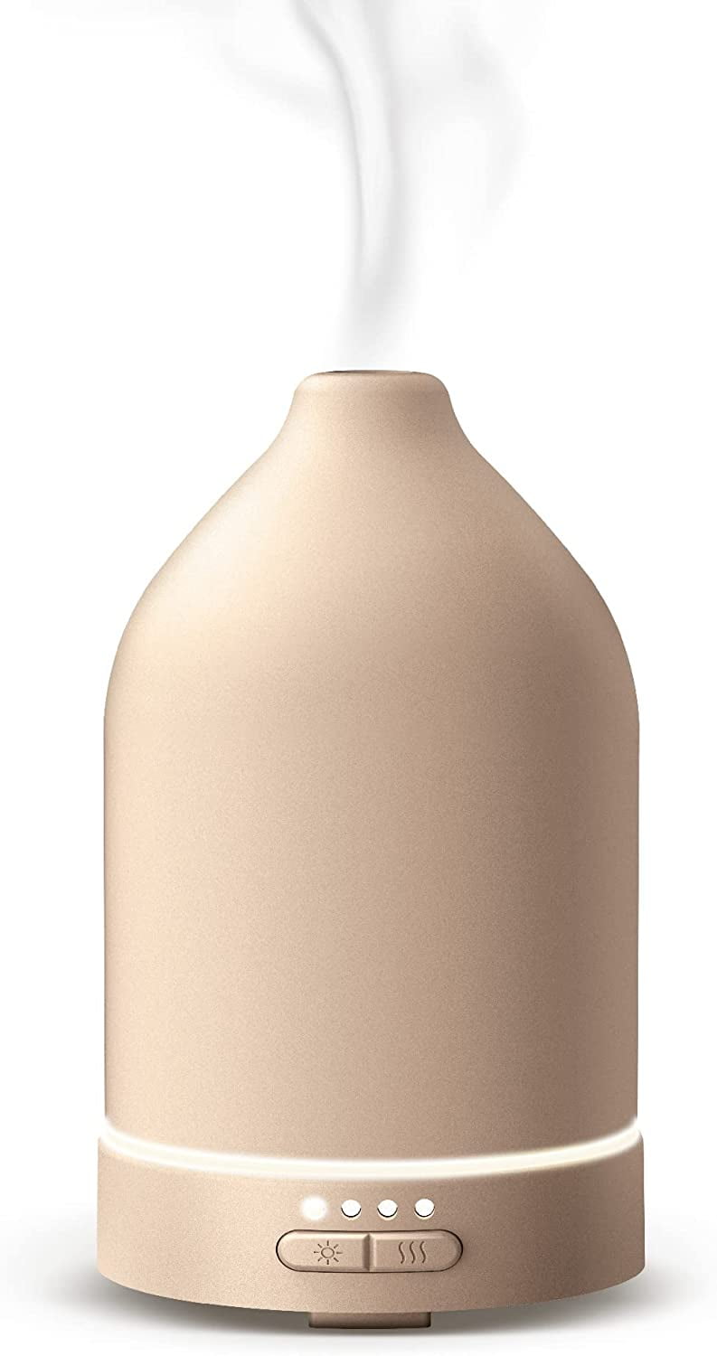 Brookstone Ceramic Diffuser Essential Oil Diffuser 60ml Tank Beige