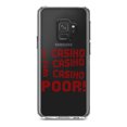 thumbnail image 1 of DistinctInk Clear Shockproof Hybrid Case for Samsung Galaxy S9 (5.8" Screen) - TPU Bumper Acrylic Back Tempered Glass Screen Protector - 1 Casino 2 Casino 3 Casino Poor, 1 of 5