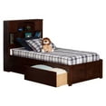 thumbnail image 1 of Leo & Transitional Solid Wood Brown Lacey Twin XL Storage Platform Bed, 1 of 3