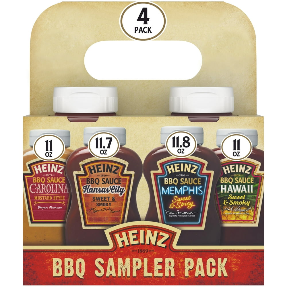 Heinz 4 Flavor BBQ Sauce Sampler Pack, 4 ct Pack